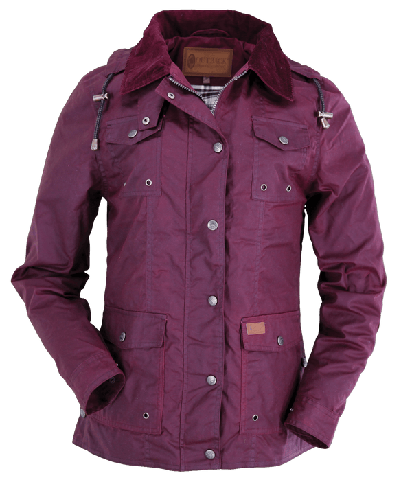 Outback Trading Co (NZ)  Jill-A-Roo Oilskin Jacket Berry / SM 2184-BER-SM