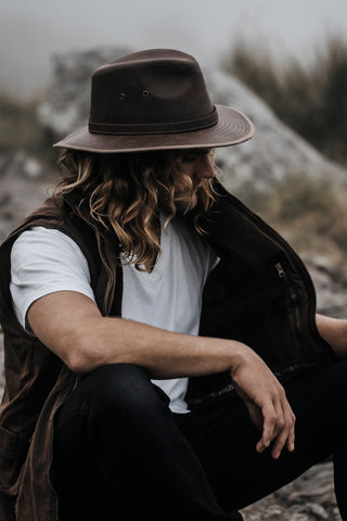 Outback Trading Co (NZ)  Raven Leather Hat