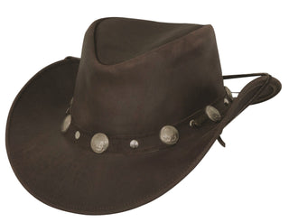 Outback Trading Co (NZ)  Rawhide Leather Hat Chocolate / Small 1376-CHO-SM