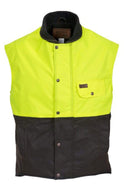 Outback Trading Company Hi-Vis Oilskin Vest YELLOW / SM 6039-YEL-SM