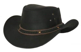 Buy black Wagga Wagga Leather Hat